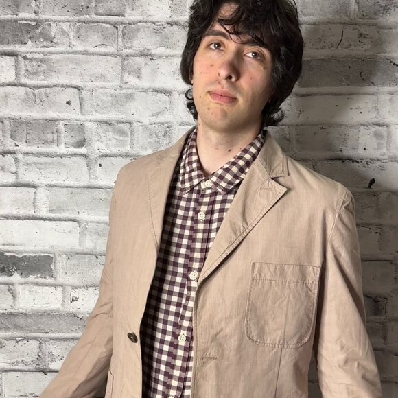 Dolce & Gabbana Beige Checkered Blazer - Picture 1 of 15